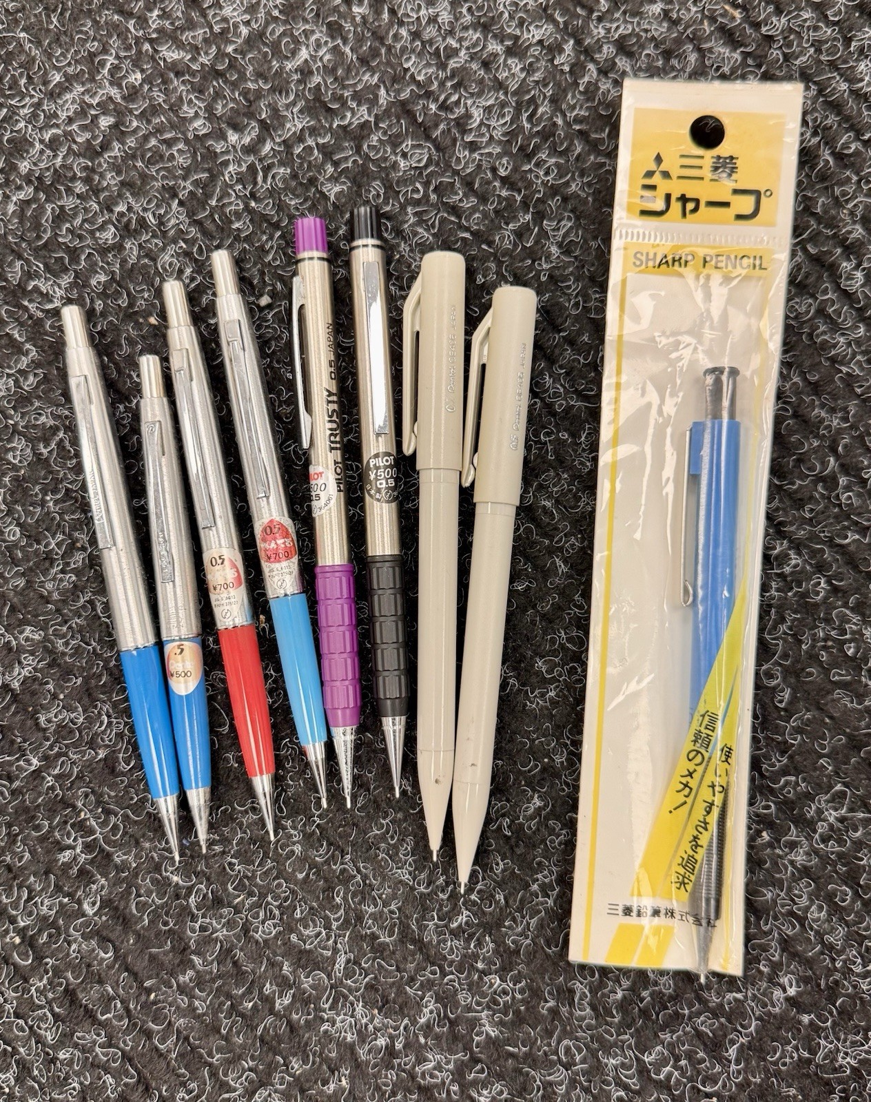 Vintage Japanese Mechanical Pencil Lot Pentel Mitsubishi Twist Erase P505 ML5