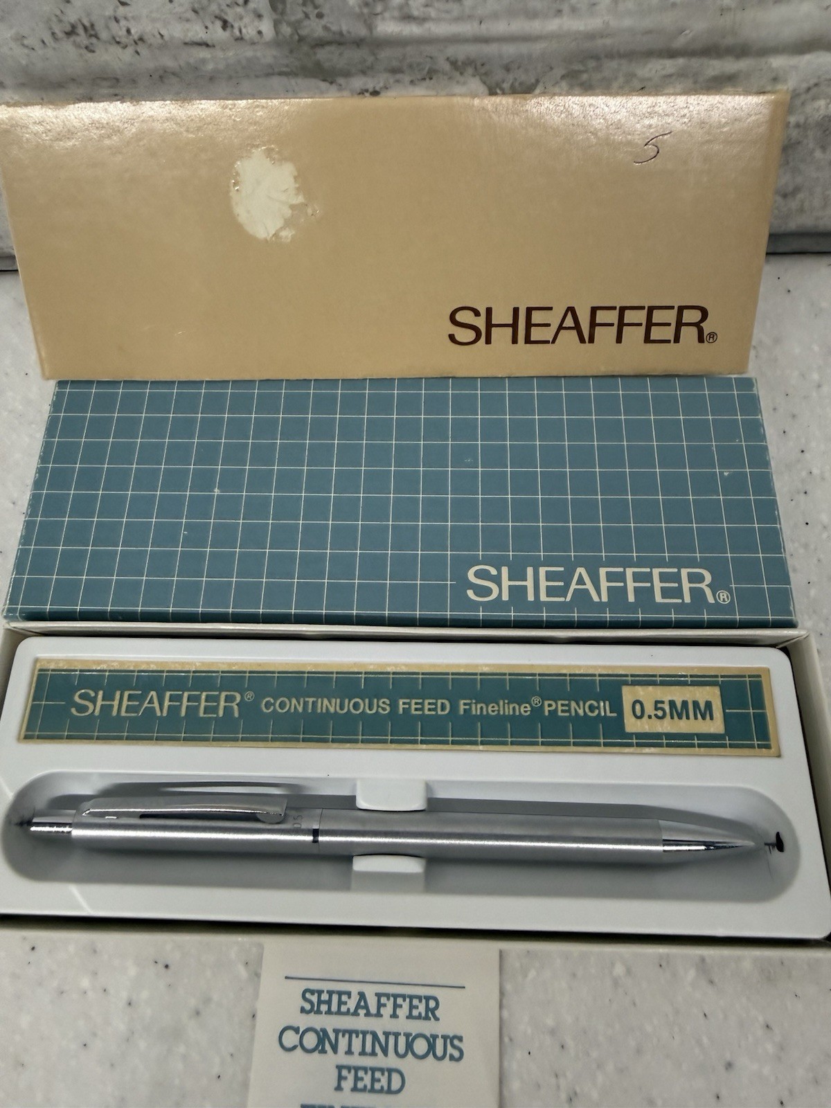 Vintage Sheaffer Fineline Mechanical Pencil 0.5mm Chrome Color New In Box