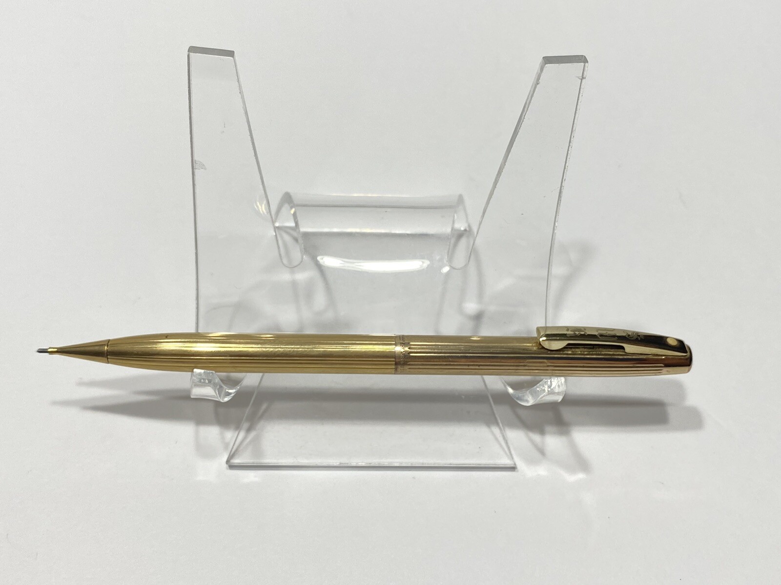 Sheaffer Gold Electroplated Casing White Dot Mechanical Pencil Personalized name