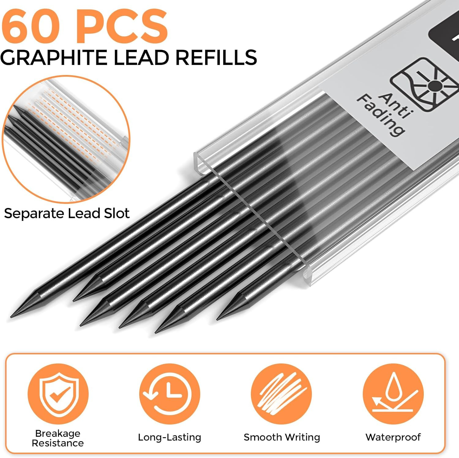 Nicpro 60 PCS Carpenter Pencil Lead Refills 2.8Mm, Lead for Carpenter Mechanical