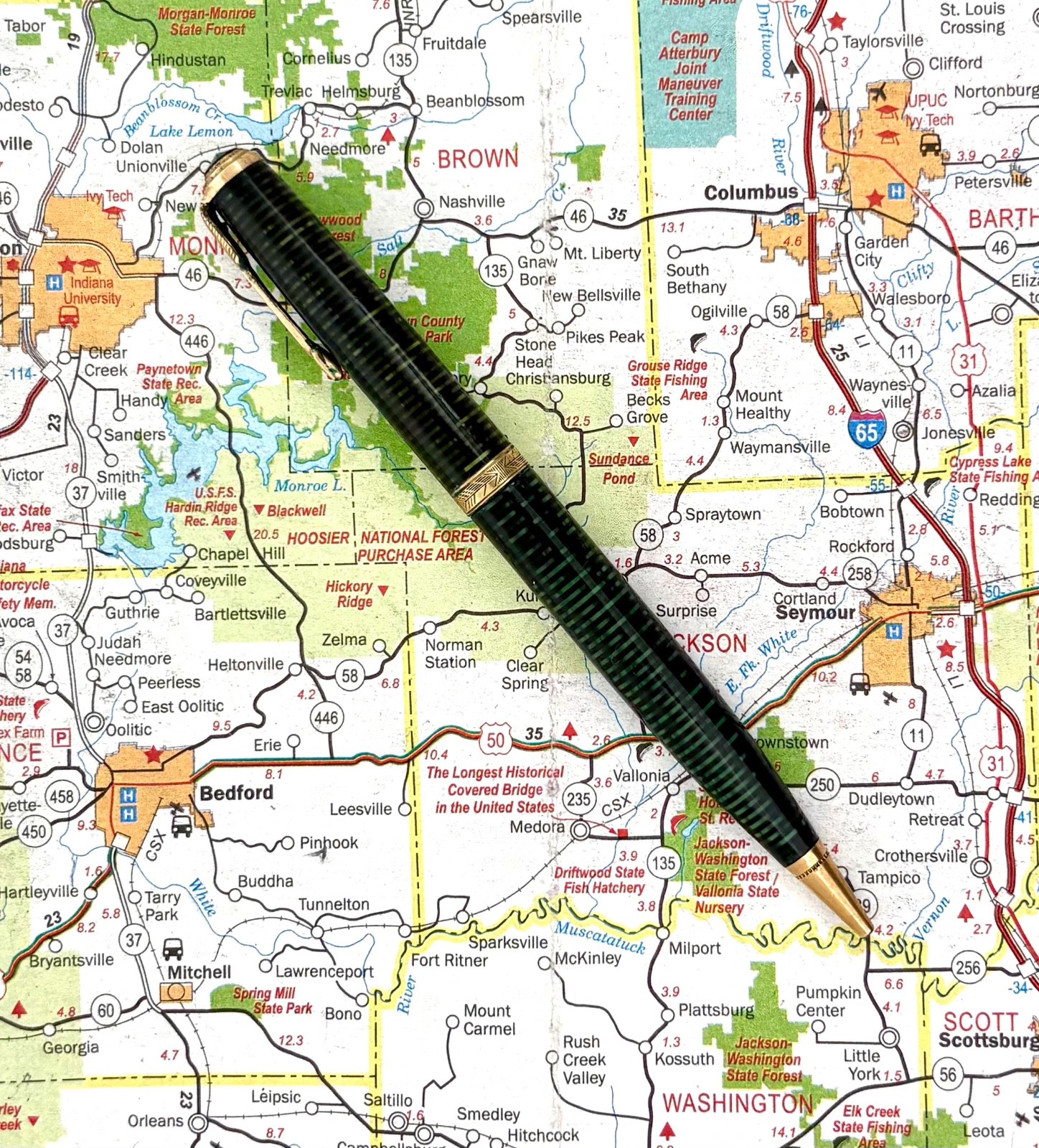 Vintage Parker Vacumatic Debutante Pencil , Green Celluloid, working twist mech