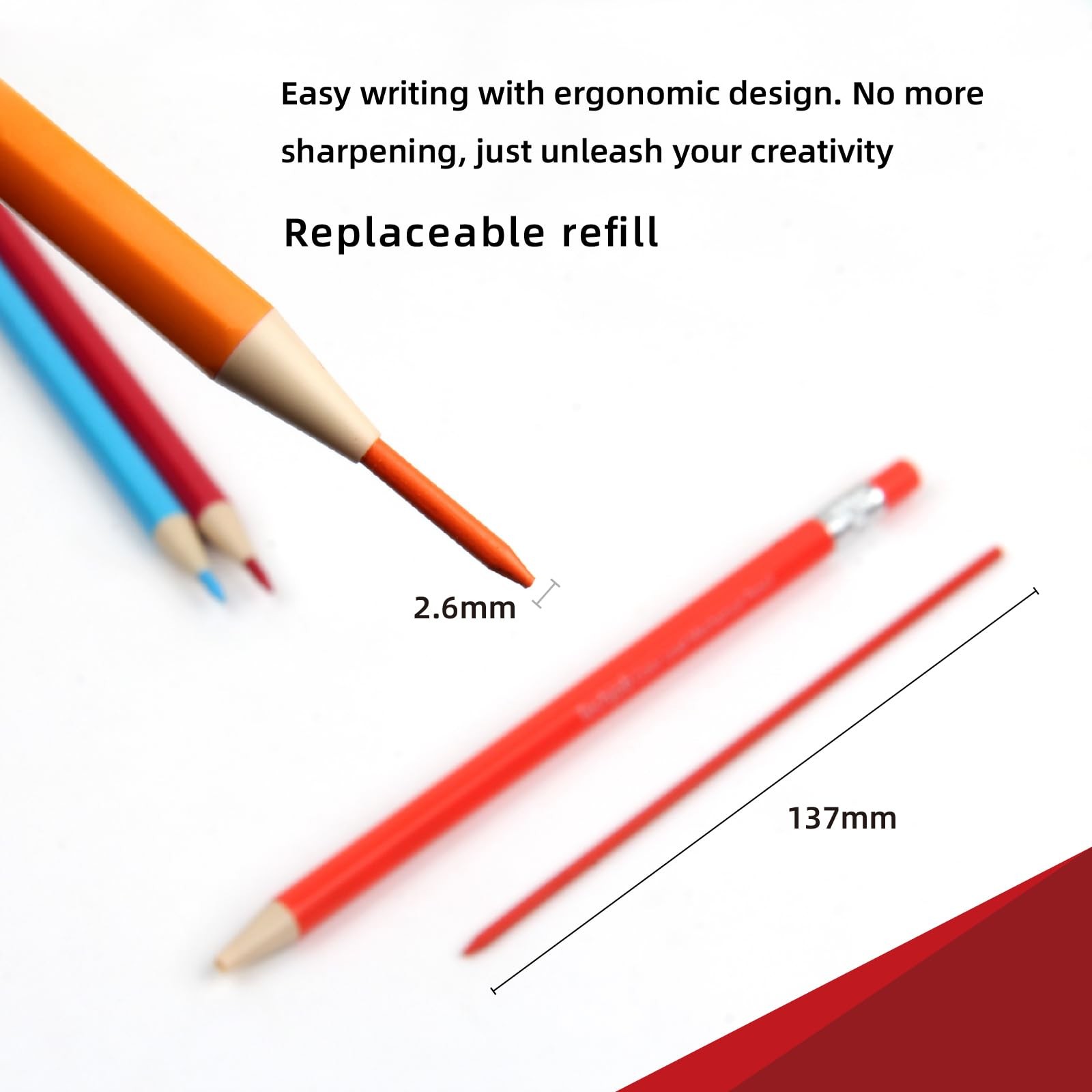 36 PCS Colored Mechanical Pencils 2.6mm Coloring Drawing Sharpener Case Set
