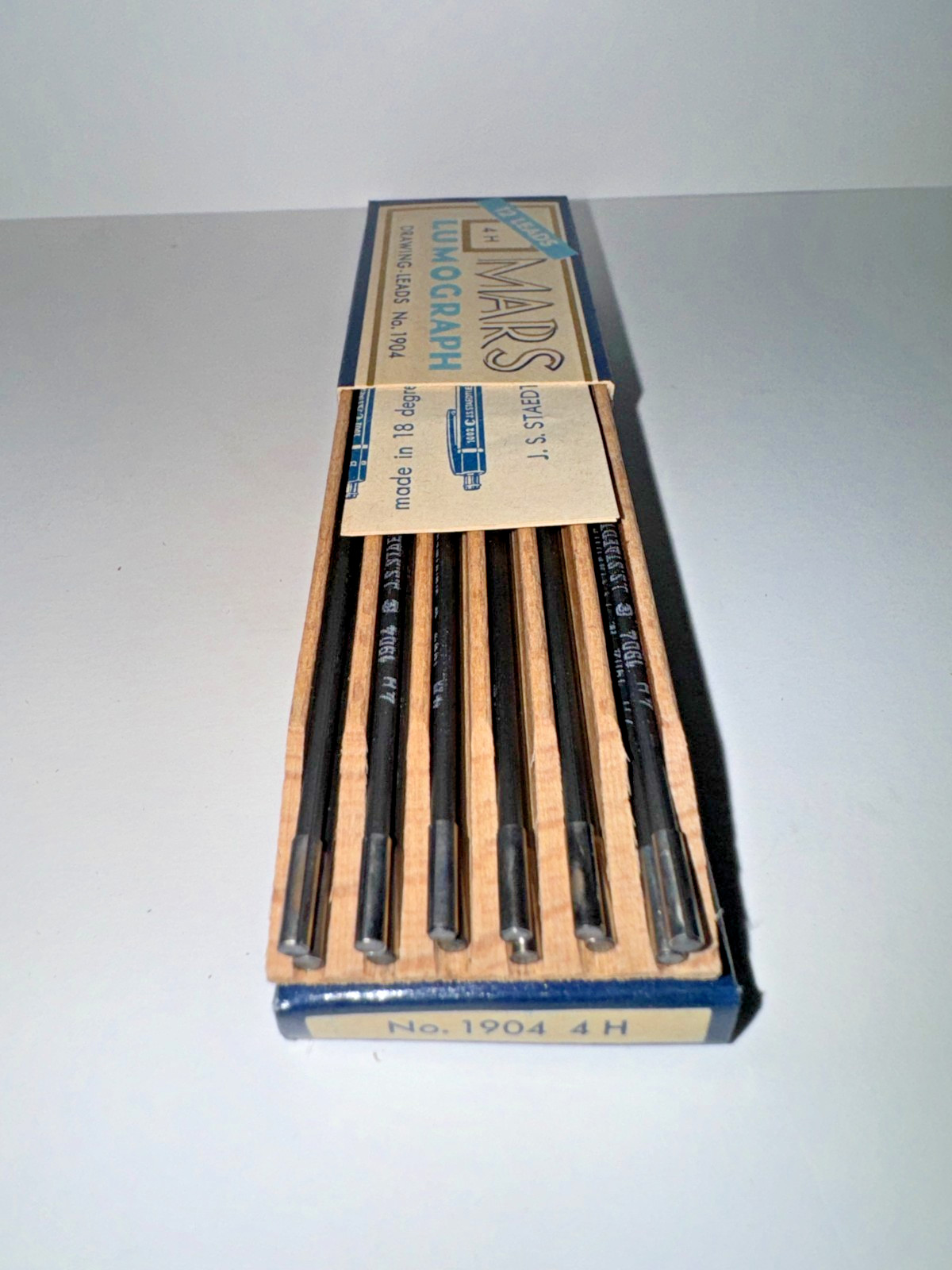 Vintage Mechanical Drawing Leads No 1904 4H Staedtler Mars Lumograph Germany NOS