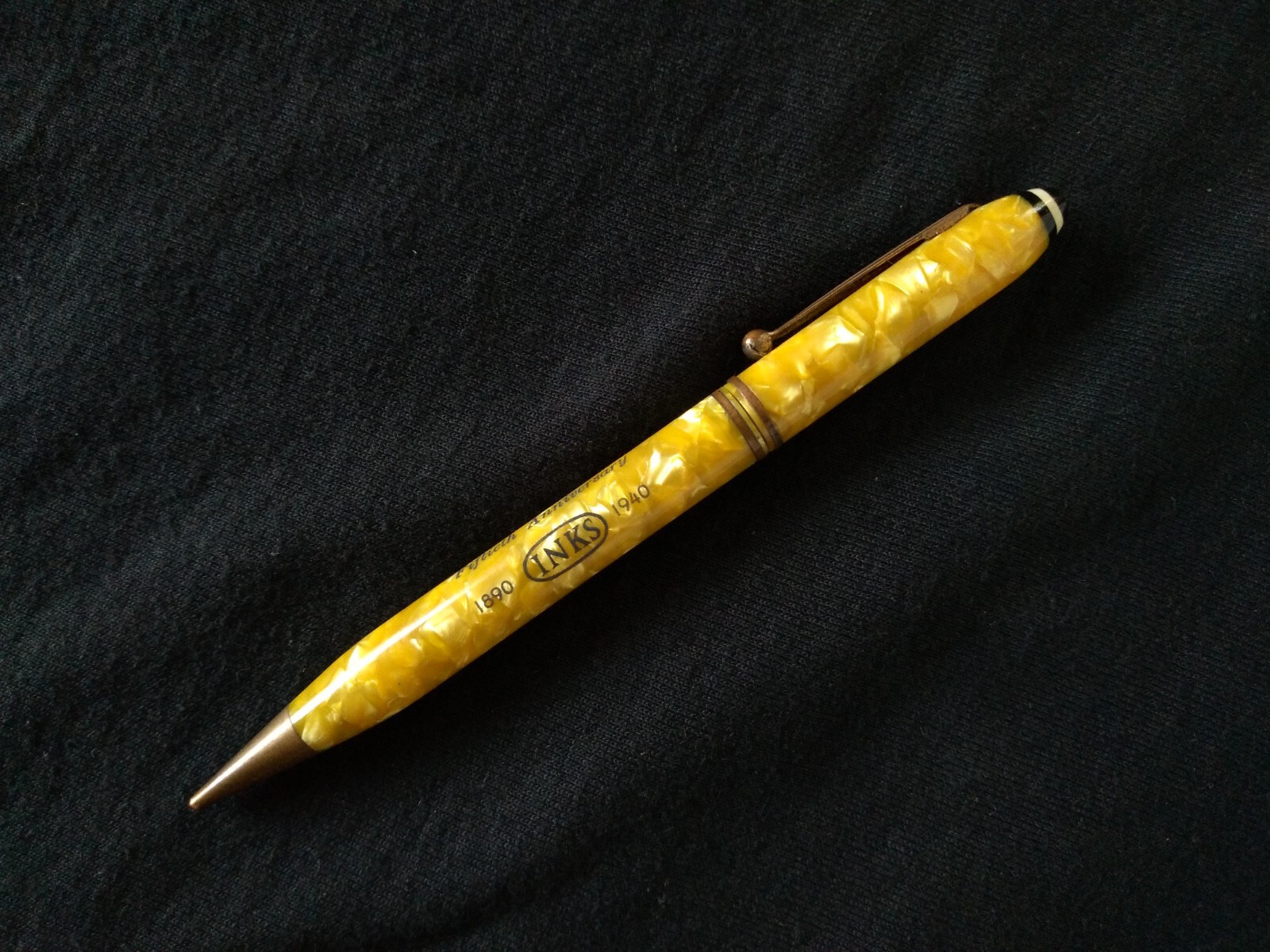 1940’s OSBORNE Marble / Celluloid & Metal Mechanical Pencil Made In USA *NICE*
