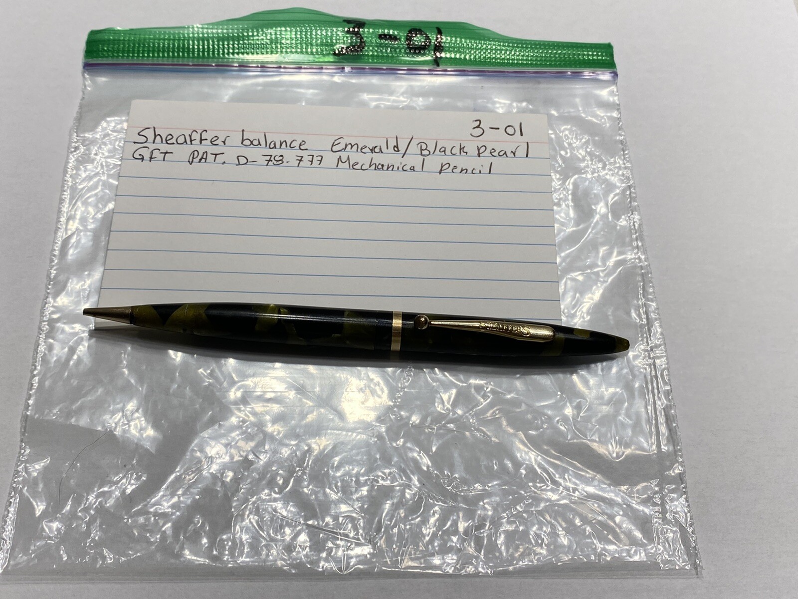 Sheaffer Balance Emerald/Black Pearl GFT PAT.D-78.777 Mechanical Pencil