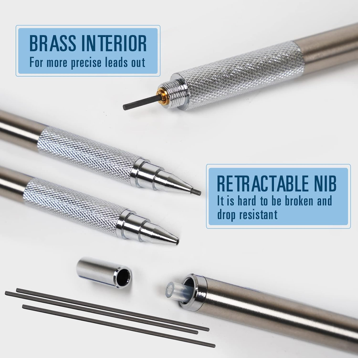 1.3 Mm Mechanical Pencil Set with 4 Tubes Lead Refills,2 Eraser,1.3Mm Mechanical