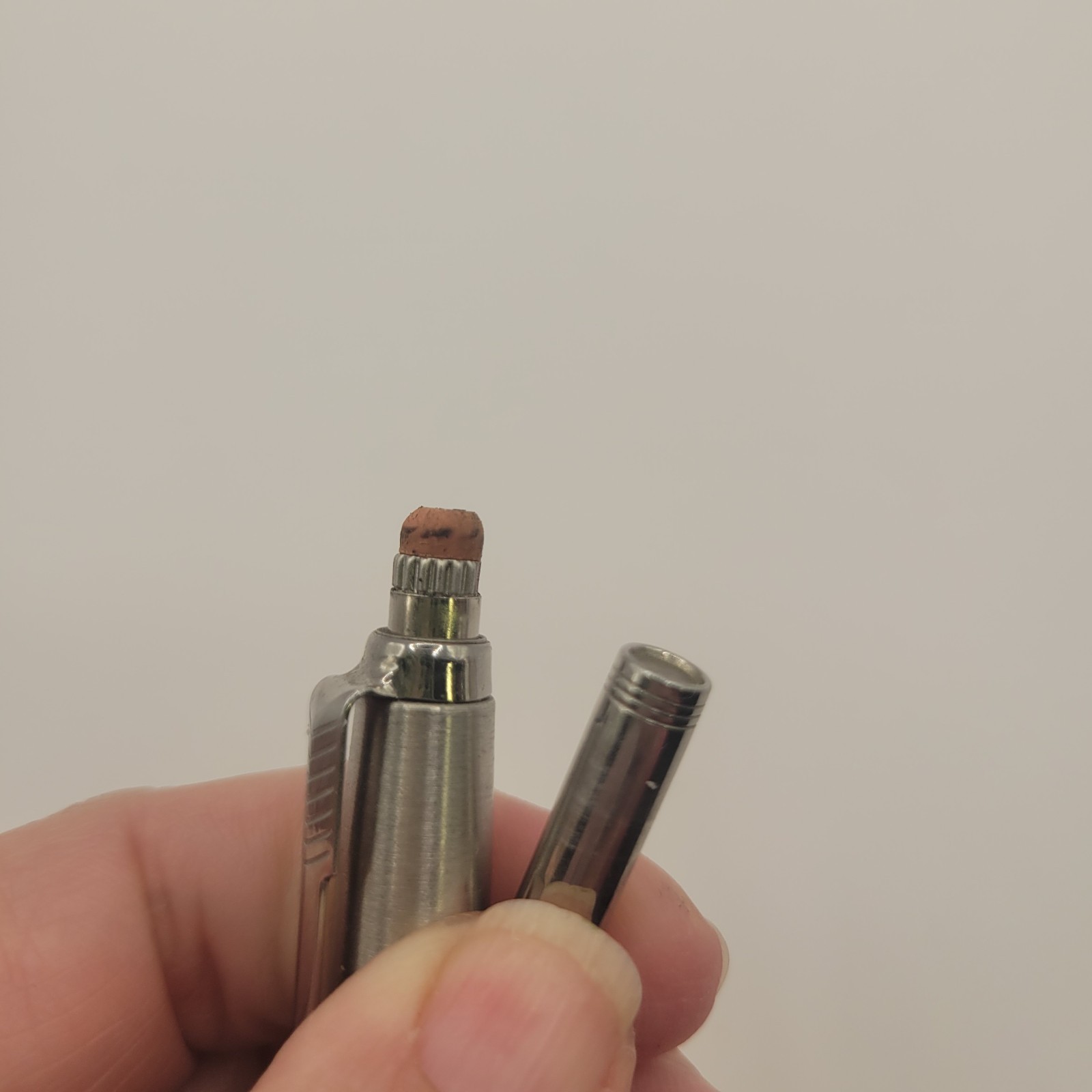 Vtg Parker Pencil Jotter Stainless Steel 0.5mm Pencil USA Eraser