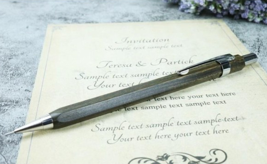 Handmade Mechanical Pencil Lignum vitae Wood Twoonewood Hexagonal 0.5m Handcraft