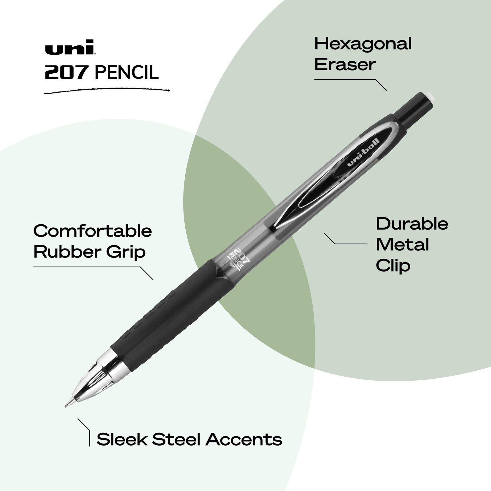 uniball™ 207 Mechanical Pencil Starter Kit, 0.7mm, 1 Count (Pack of 2), Black