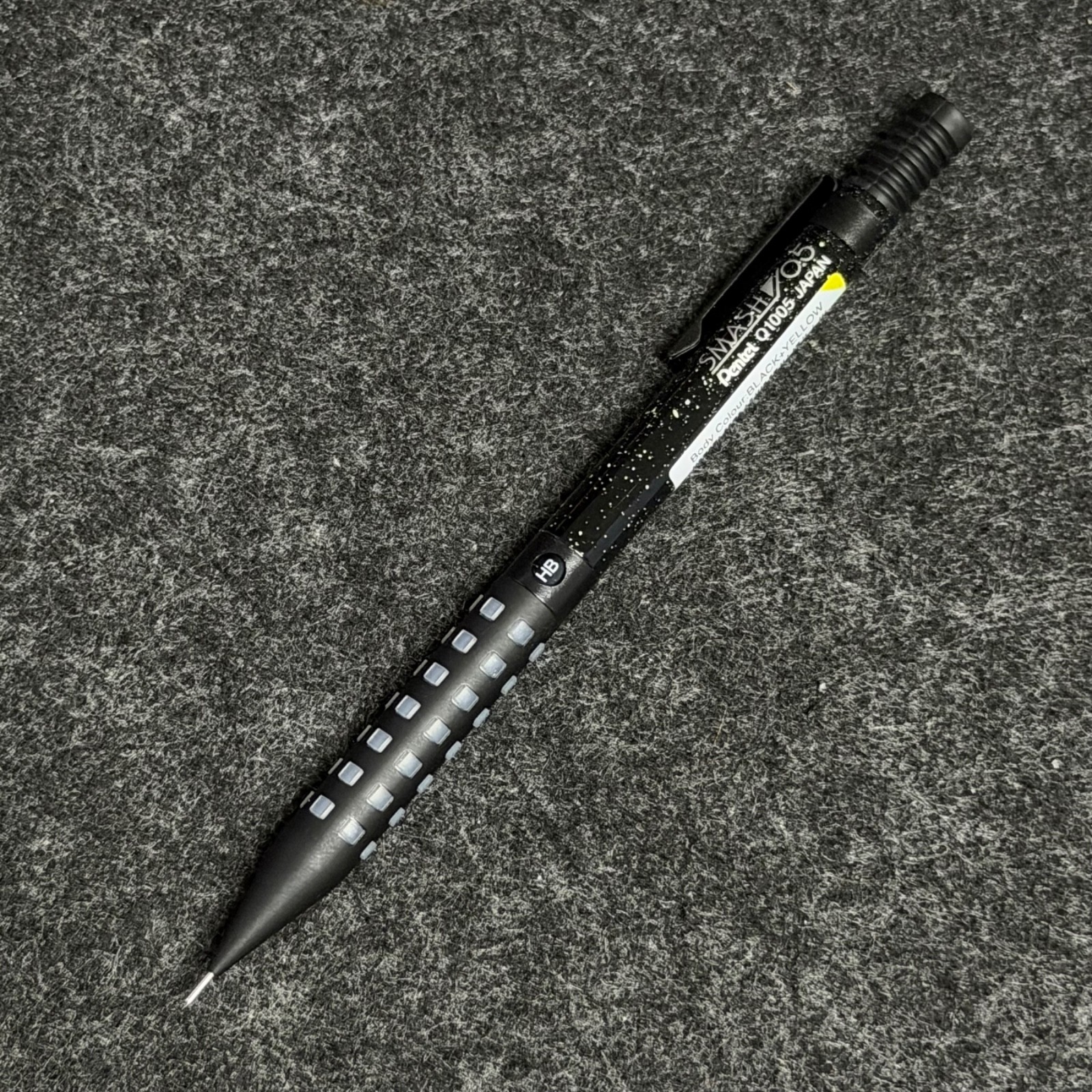 Pentel Smash Limited Black Yellow Splatter 0.5mm Q1005L2-G Glossy Pencil New