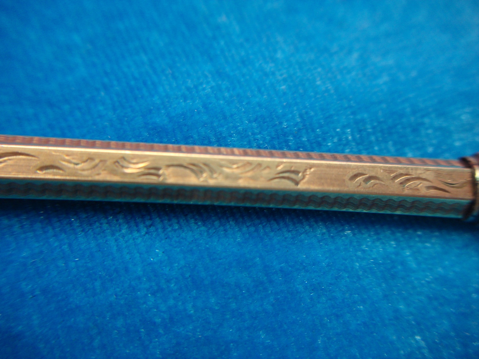 ANTIQUE MECHANICAL PENCIL WITH CITRINE GLASS TOP – GOLD FILLED – NICE CONDITION