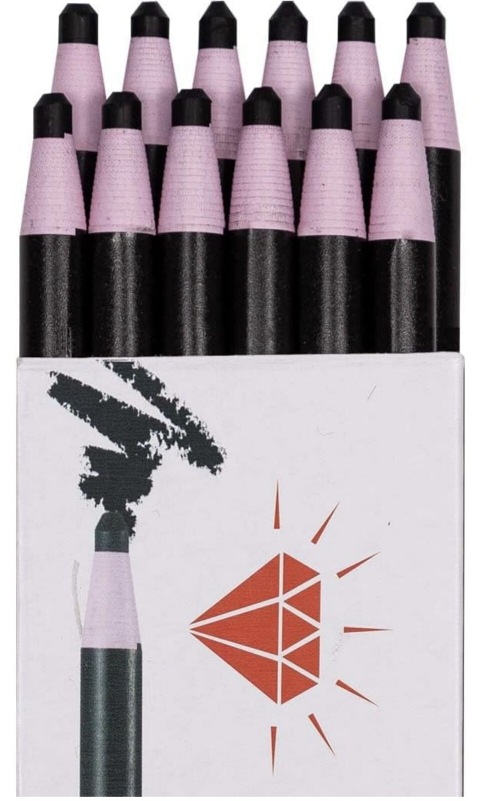 Diamond Peel-Off China Markers/Grease Pencils for Glass, Cellophane, Black