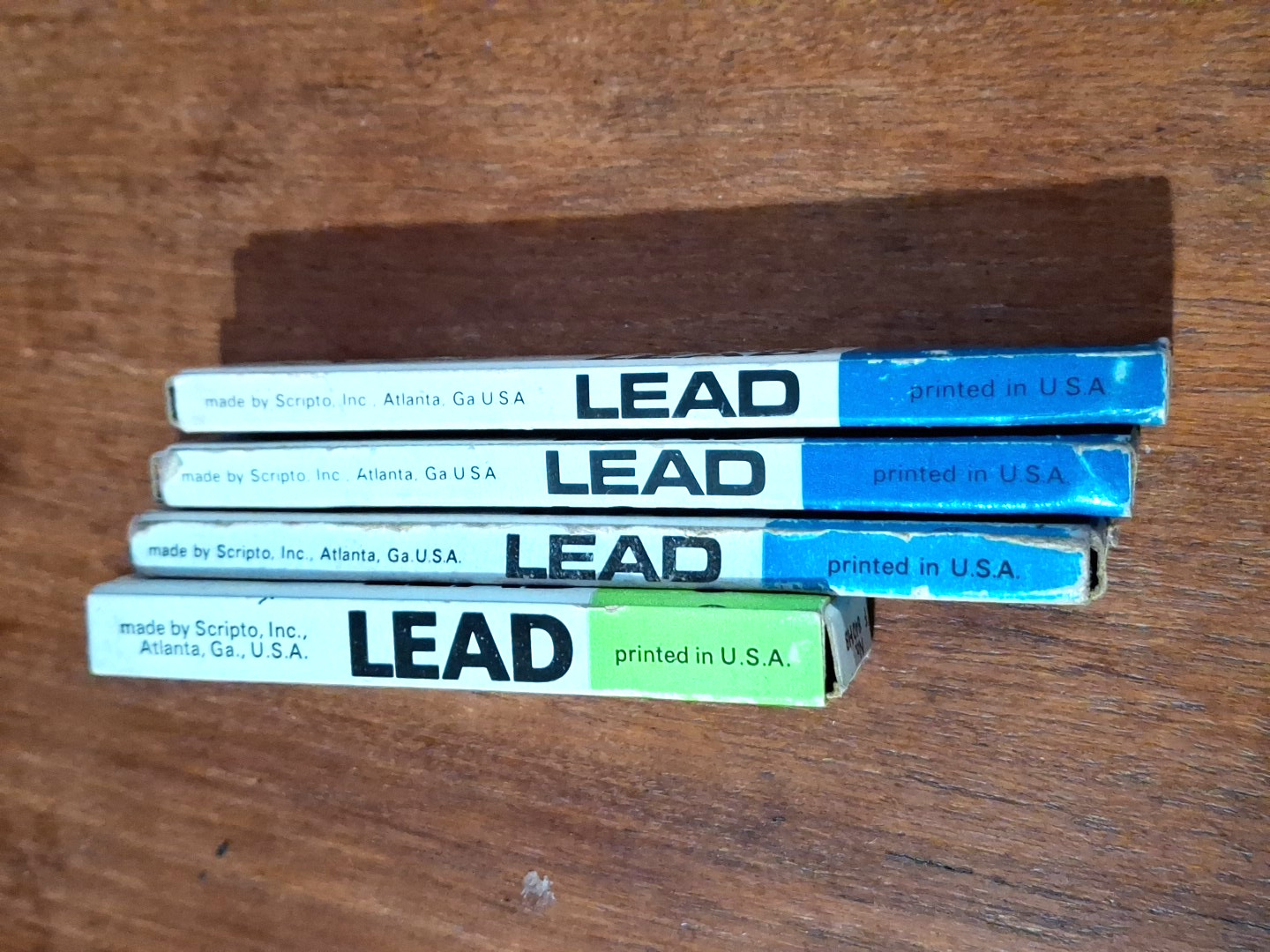 Vintage Scripto 3 Long Black Lead Boxes 430HB 1 Thin Lead 840HB and Erasers