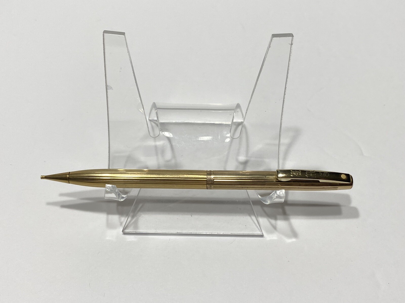 Sheaffer Gold Electroplated Casing White Dot Mechanical Pencil Personalized name