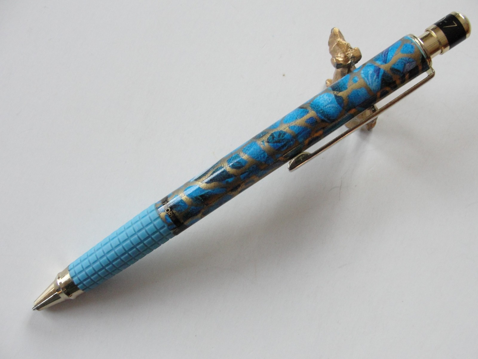 Vintage Micro Noble Blue Gold Trim 0.7 mm Mechanical Pencil