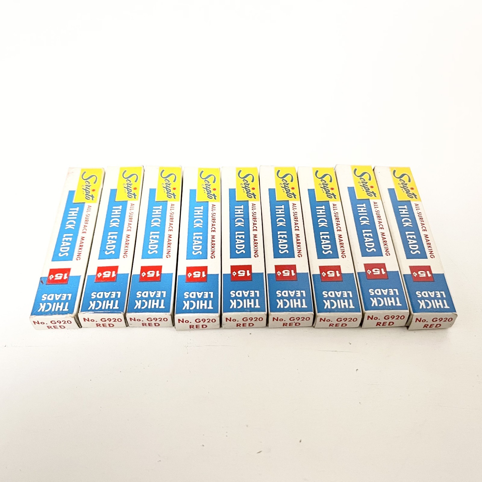 Scripto Pencil Marking Leads Thick Red 9 Packs