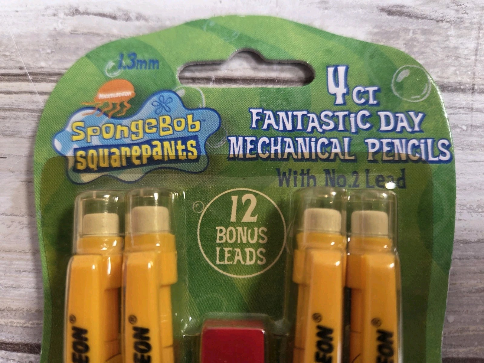 SpongeBob Squarepants 4 Count Mechanical Pencils 1.3mm Vintage 2002 Sealed