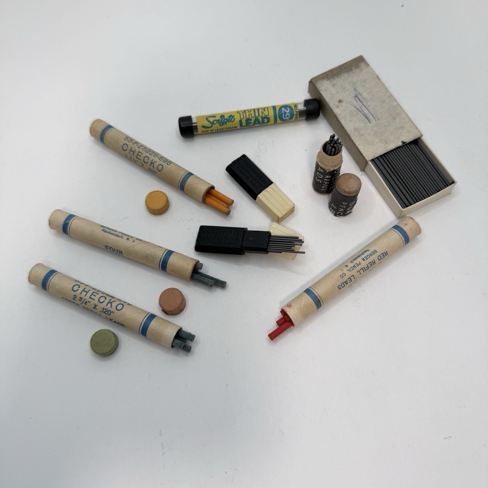 Vintage Drafting Pencil Lead Lot Checko Scripto Thin Lead Parker Refill