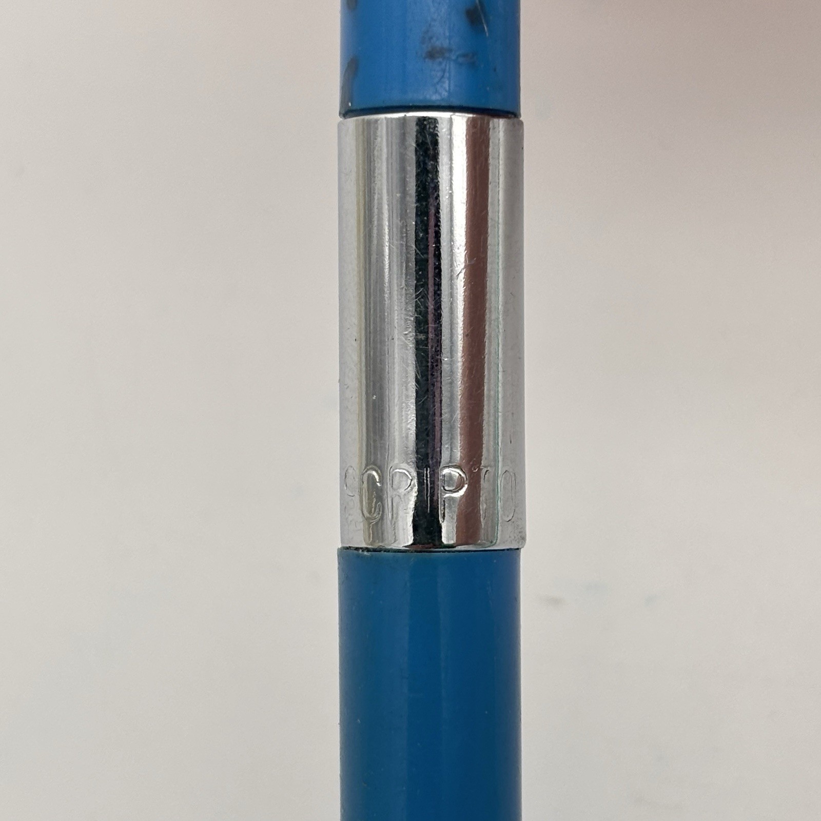 Vintage SCRIPTO Mechanical Pencil Korea Blue w Chrome 1970’s Needs Lead