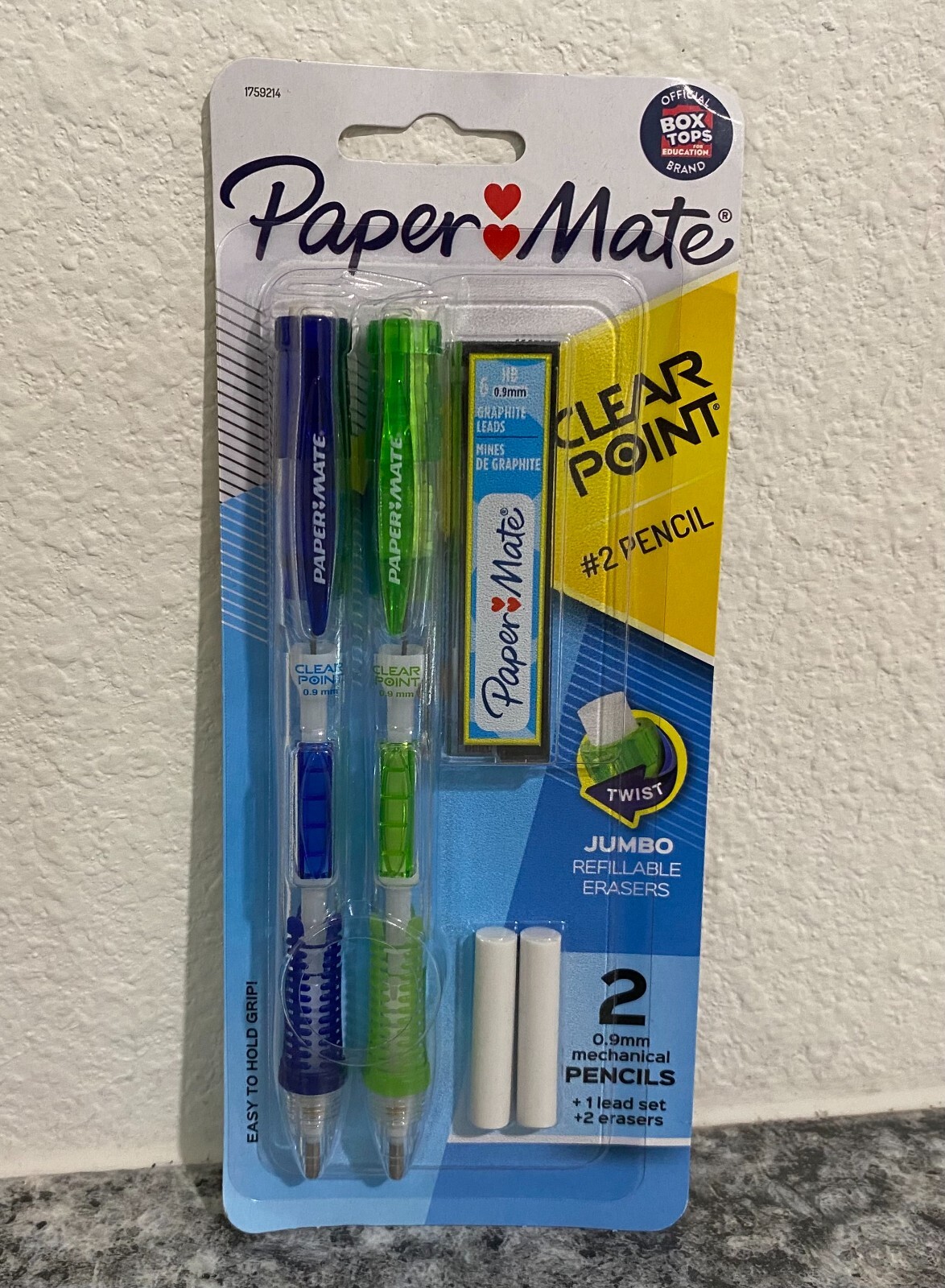 Paper Mate Mechanical Pencils – 2-Pack, 1 Lead Set, 2 Eraser Refills, 0.9mm