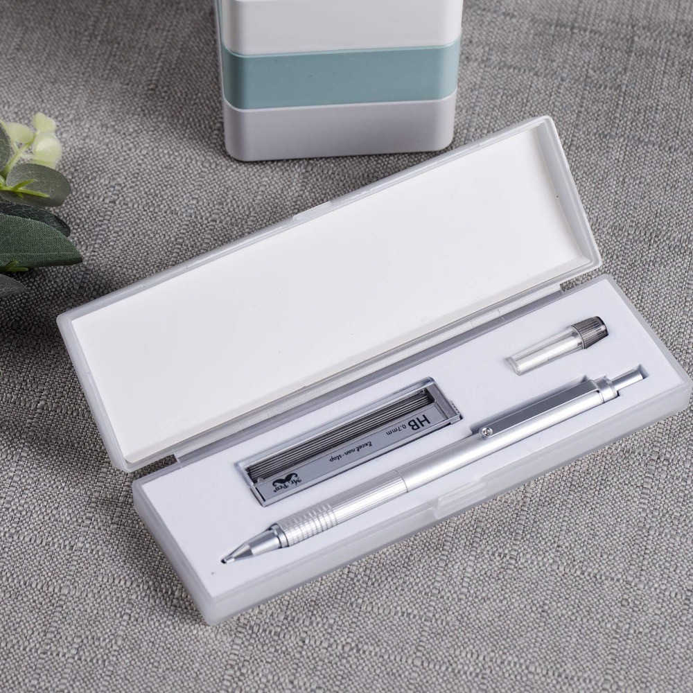 0.7mm Mechanical Pencil Set with Metal Case Professional Drawing Sketching Art