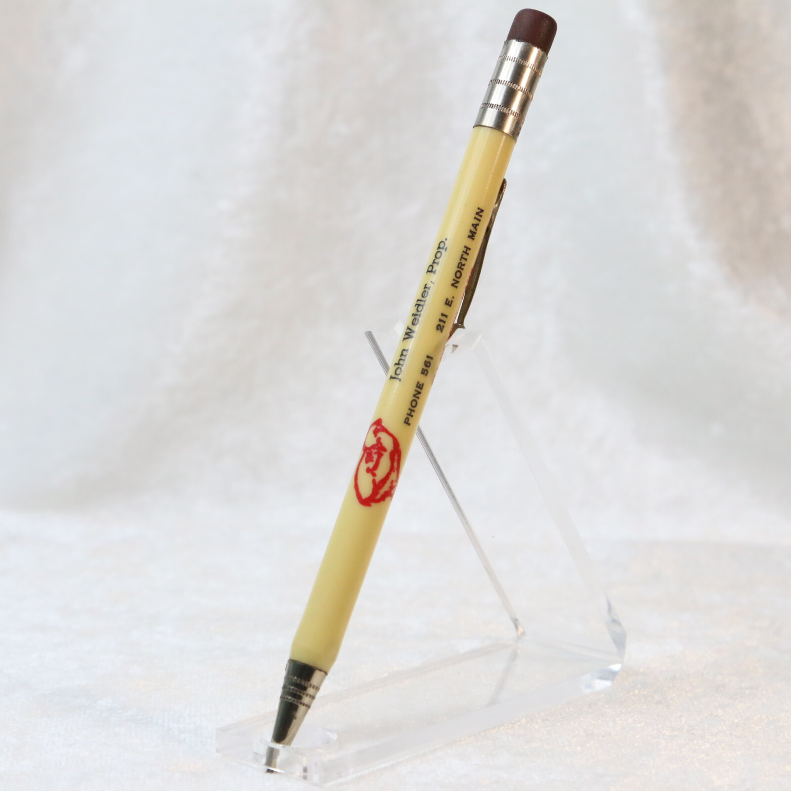1930’s White Celluloid Hatchery Baby Chick Cute Advertising Mechanical Pencil