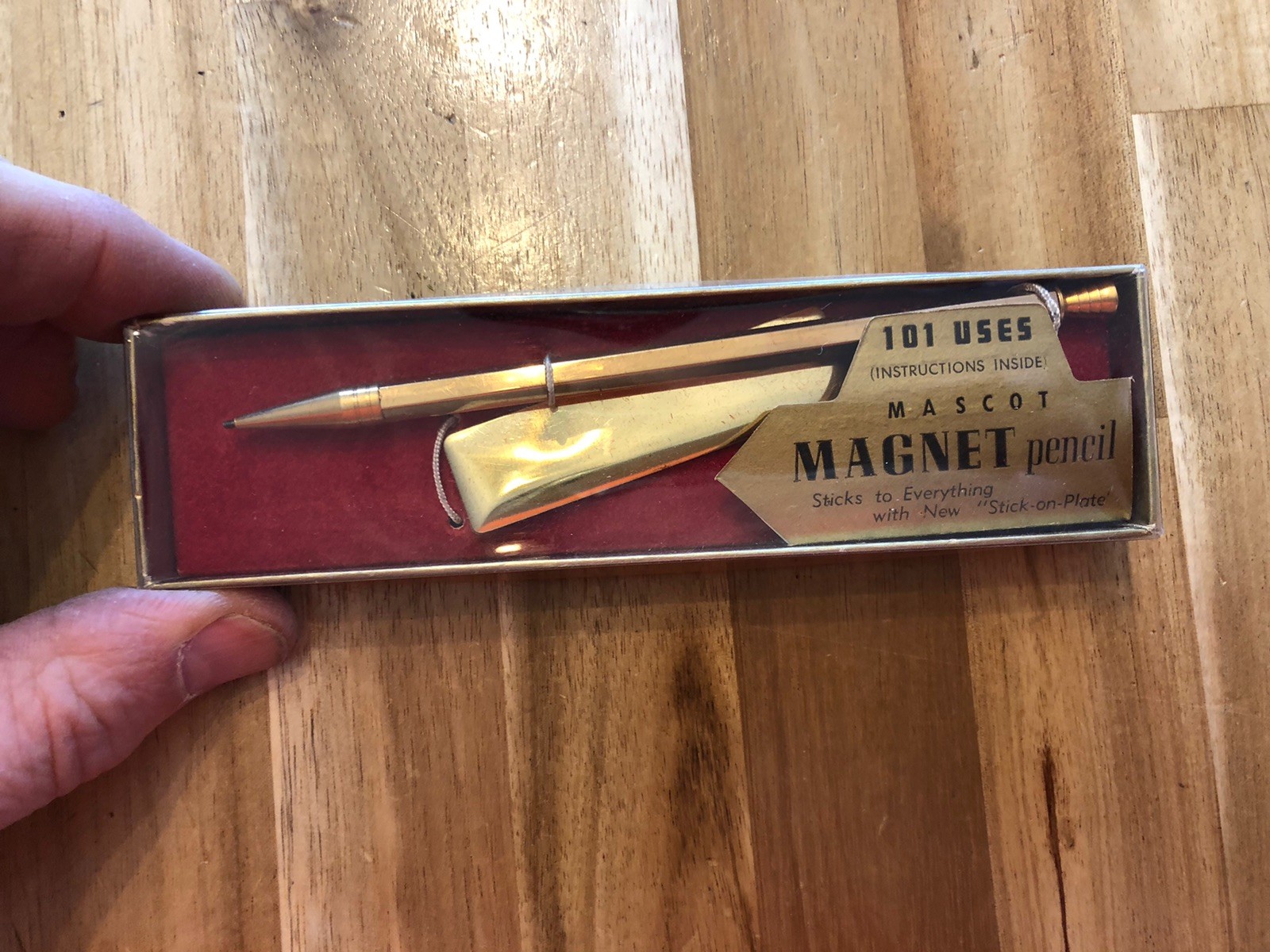 Apex Products mascot magnet Mechanical pencil Gold Tone 1960’s New Works