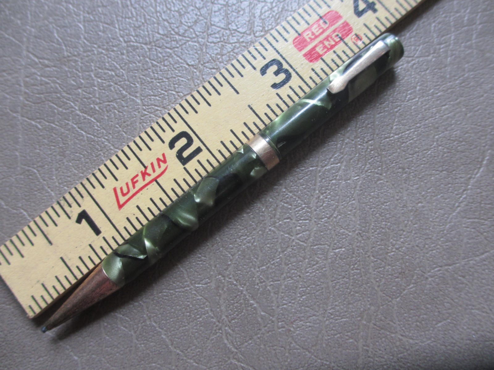 Vintage Eversharp Mini 3-3/4″ Mechanical Twist Pocket Pencil Green Marble USA