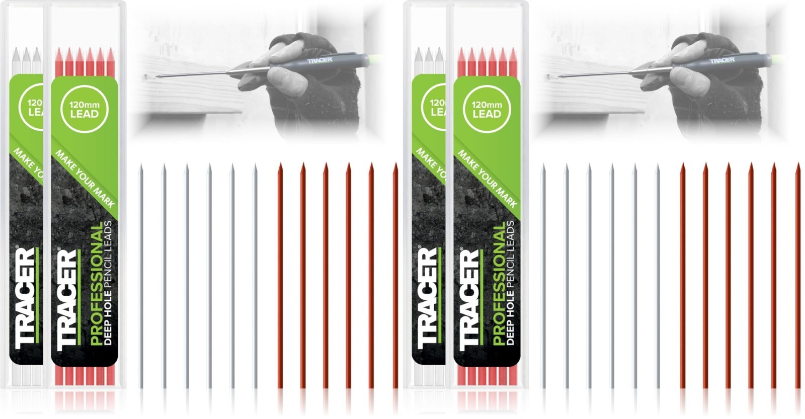 High-Visibility Colored Pencil Leads Set – 12 x 2.8mm Red & White Refills (Pack