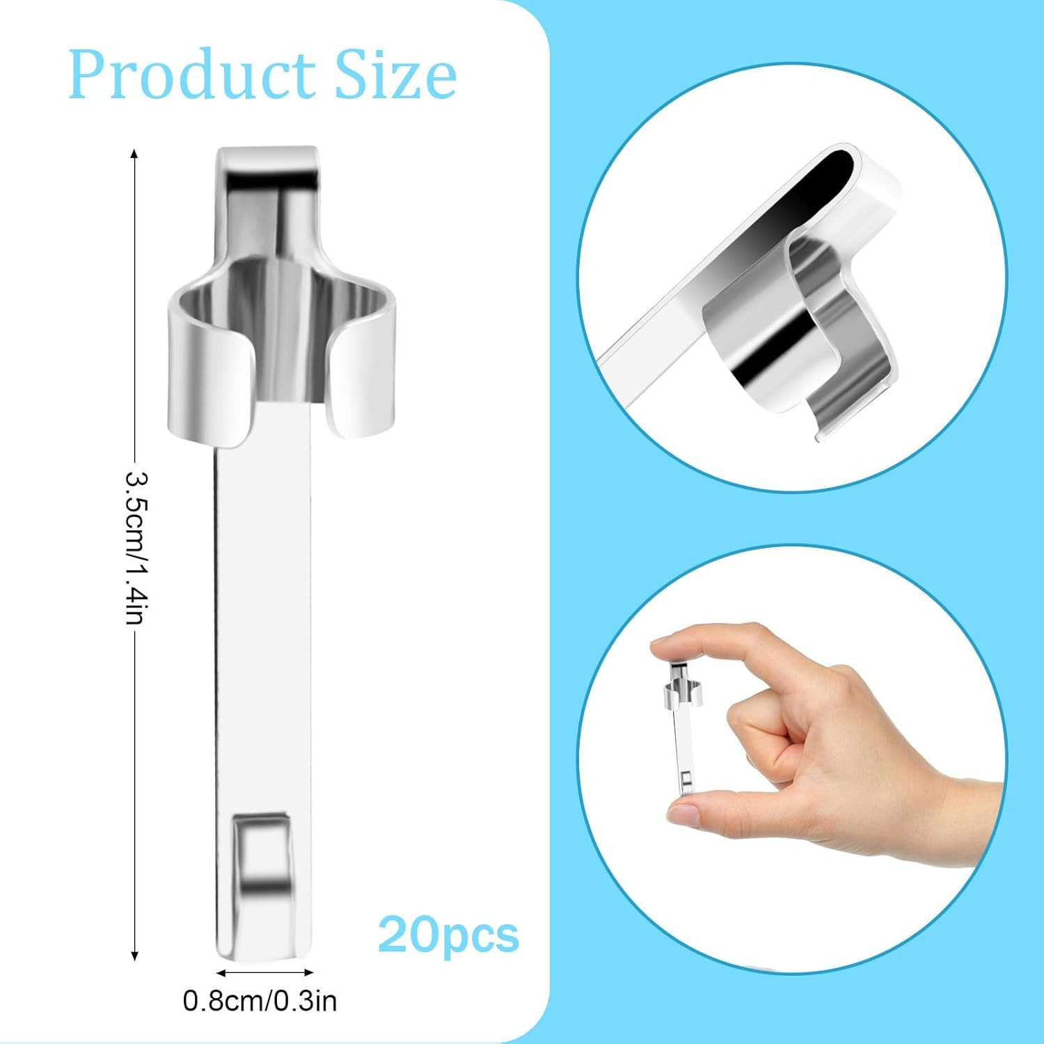 20Pcs Metal Pencil Clips Slide on Pencil Pocket Slide on Pencil Holder Portable