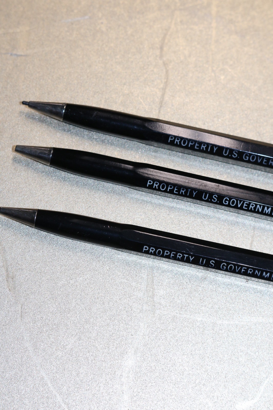 (3) vintage Scripto mechanical pencils all used, property of u.s. government