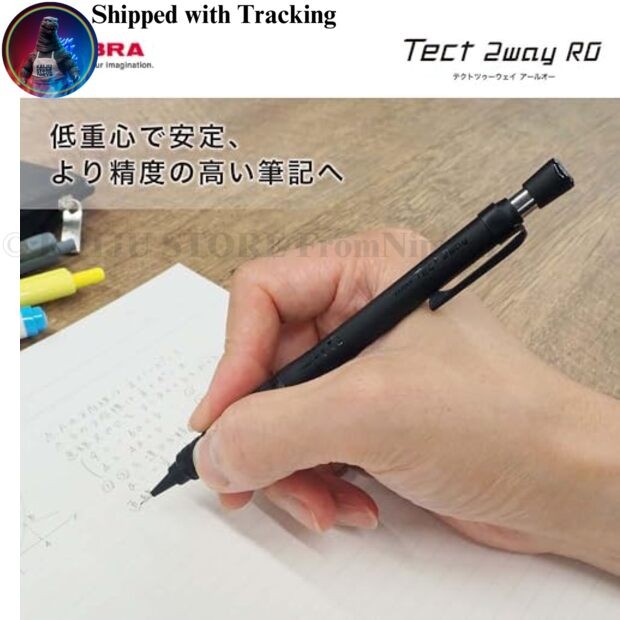 Zebra Techo 2Way RO 0.5mm Mechanical Pencil Metal White Knurled P-MA141-MW