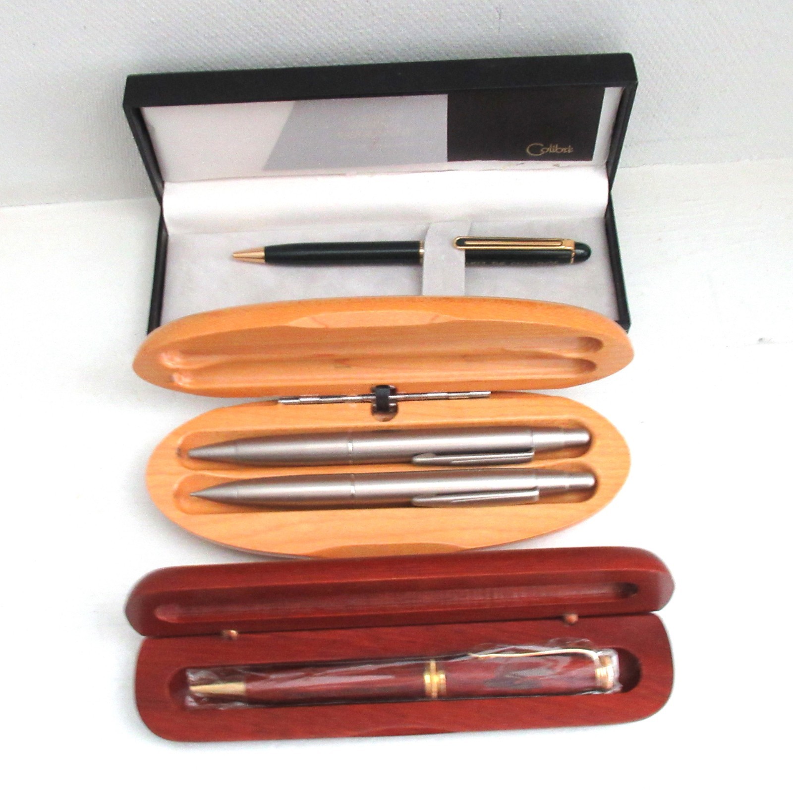 3 Vintage Ink Pens & Mechanical Pencil Colibri & More All Boxed