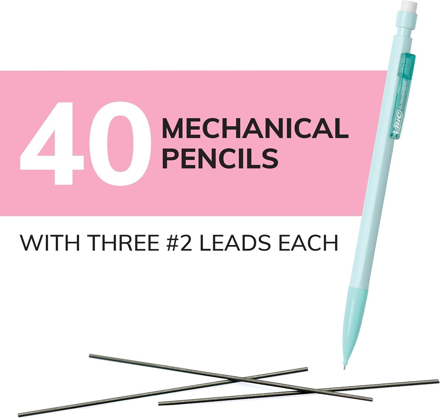 BIC Xtra-Smooth Pastel Mechanical 40 Count (Pack of 1), Edition