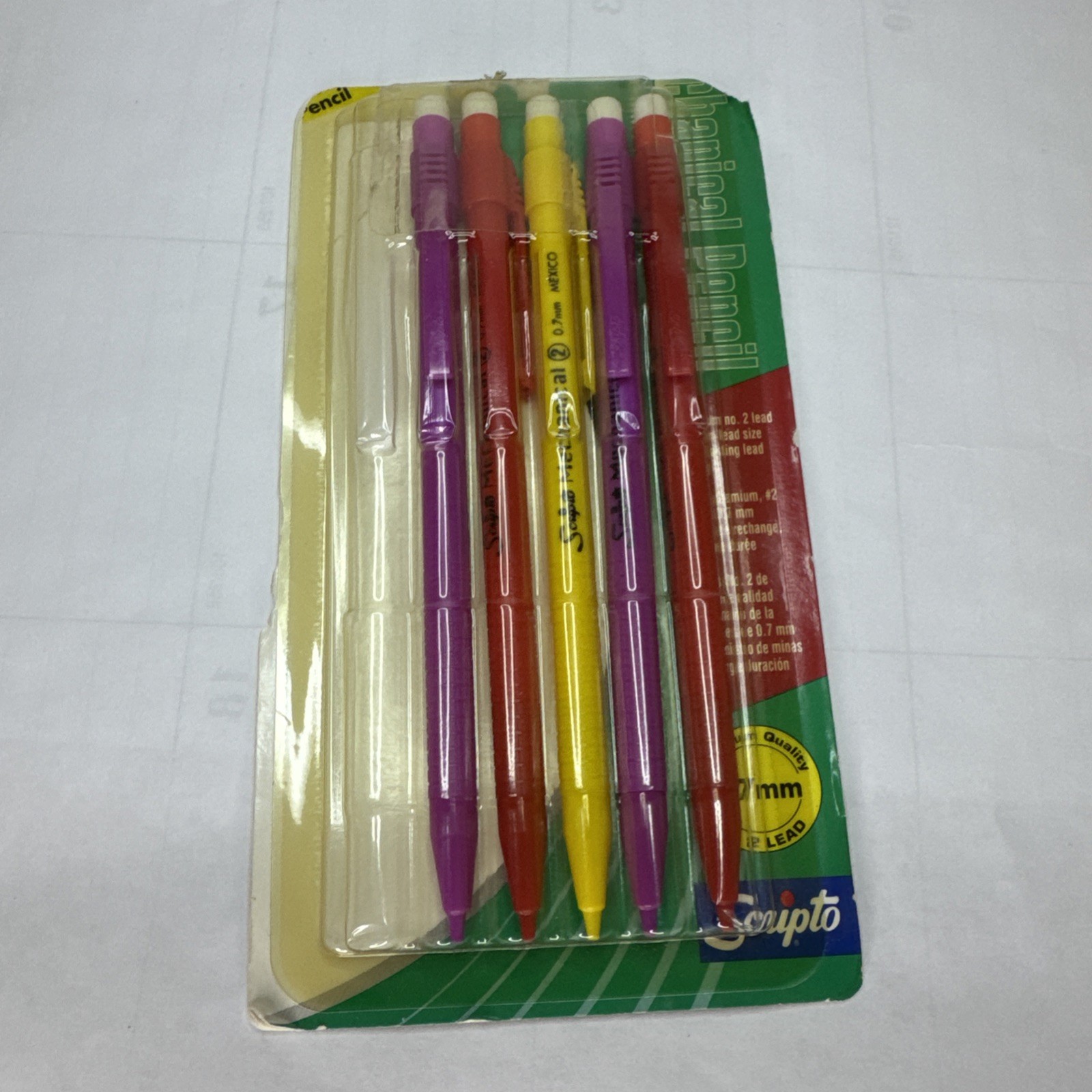 Vintage 2000 Scripto Multicolor Mechanical Pencils .7mm B5009M 5 of 6 Set