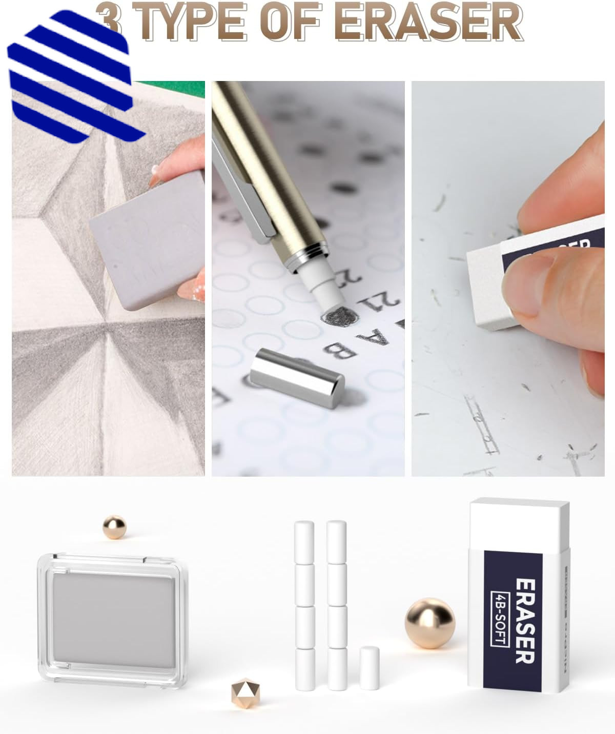 Art Mechanical Pencil Set 3 PCS Metal Drafting Pencil 0.5 mm & 0.7 mm & 0.9 35PC