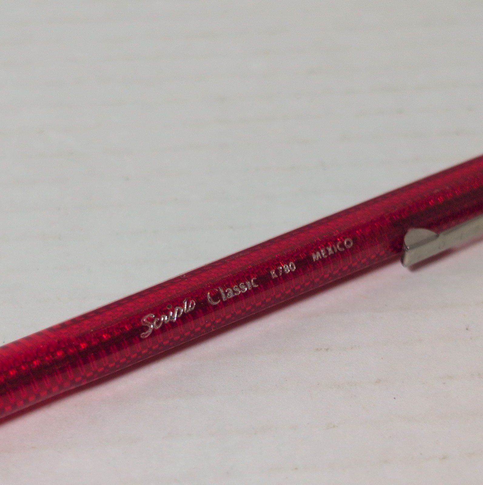 Vintage Scripto Classic K780 Mechanical Pencil Red Translucent Twist Up 1980’s