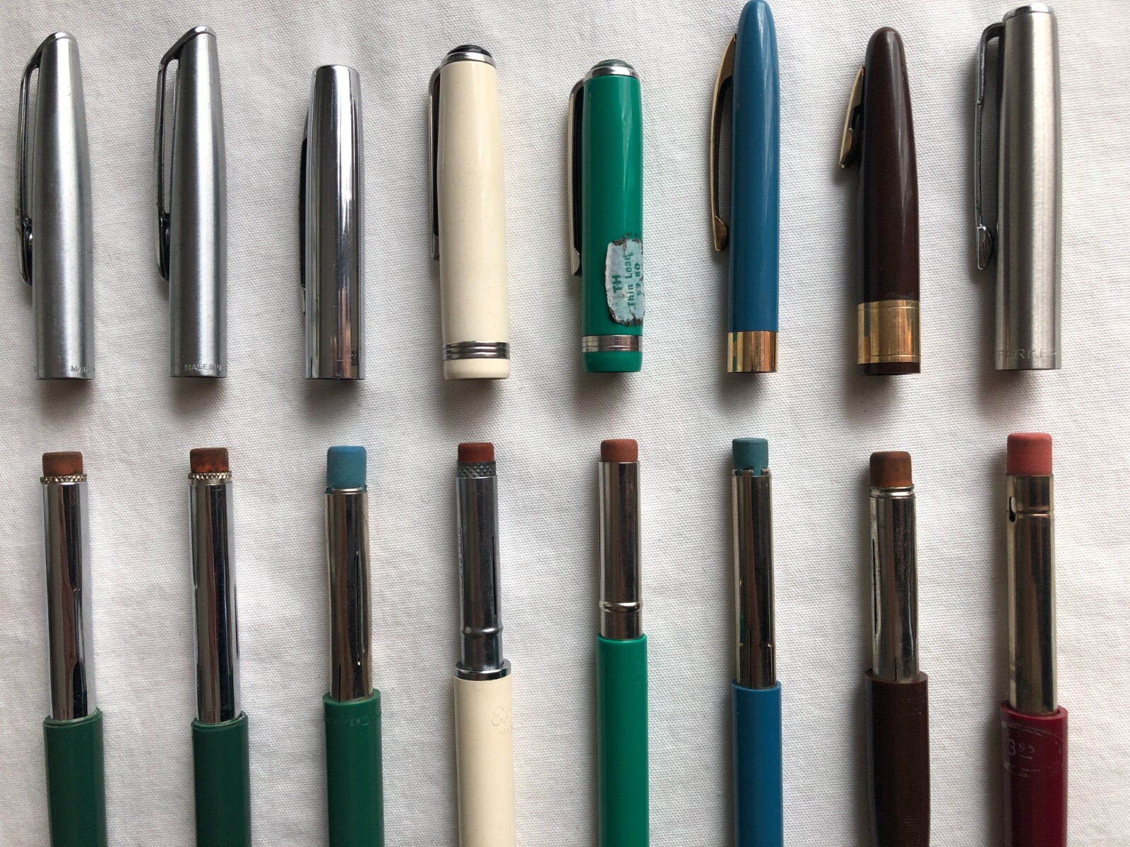 Lot of 7 Vintage Mechanical Pencils 1940s, 1950s, & 1960s Made in USA