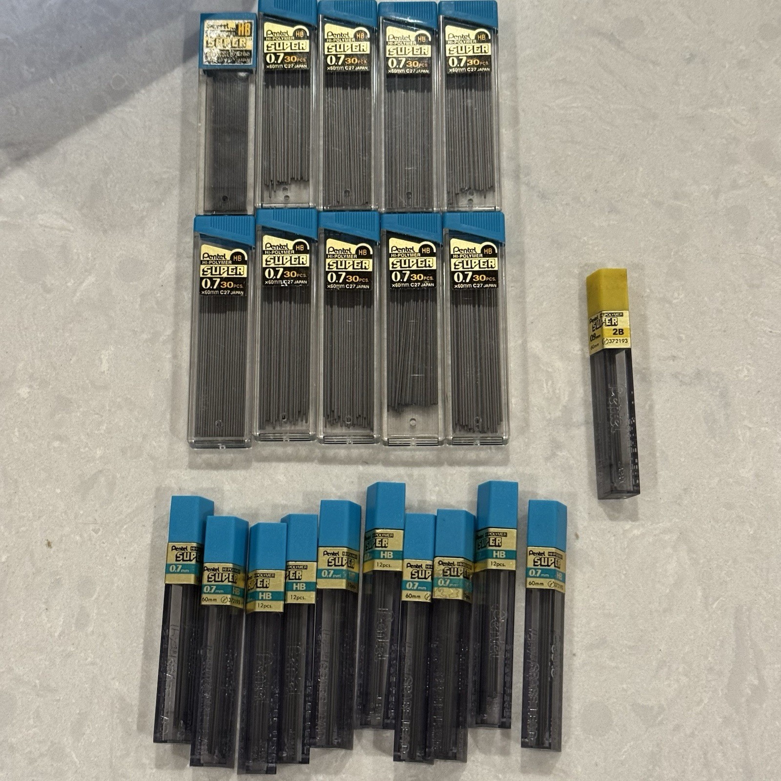 VTG MECHANICAL PENCIL REFILL LEADS 0.7mm 12 TUBES AND PENTEL ERASER REFILLS!!!