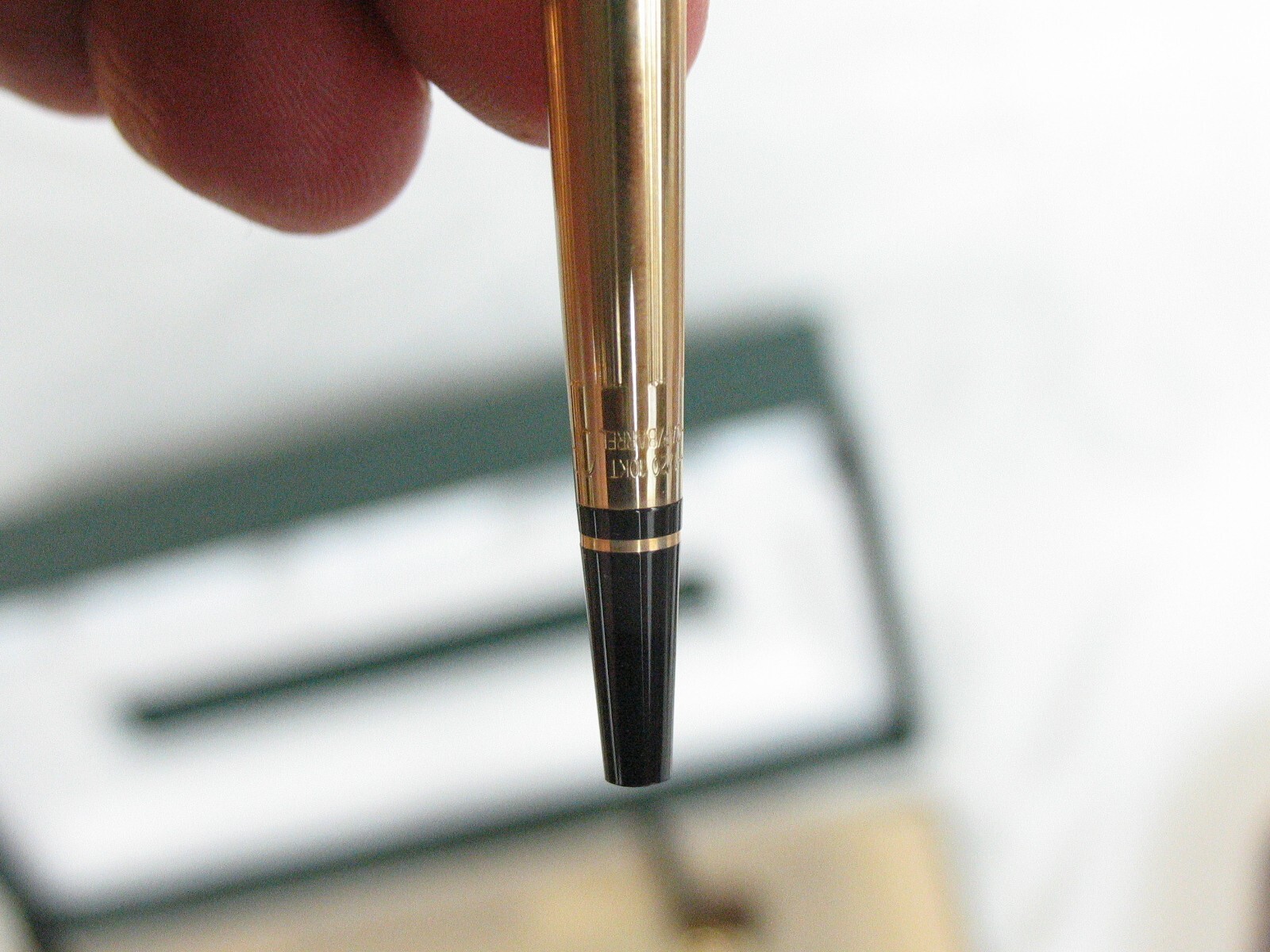 Vintage Cross Pencil w/ Wooden Stand Desk in Box 10K GF