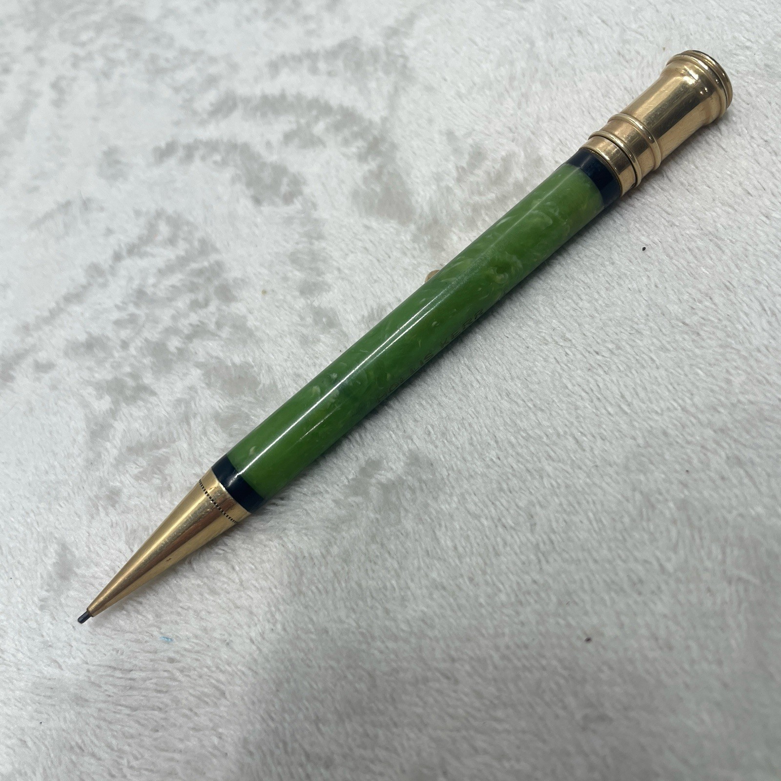 1920s Parker Jade Green Mechanical Pencil Clip Vintage USA Engravd ‘Hollis Kerr’