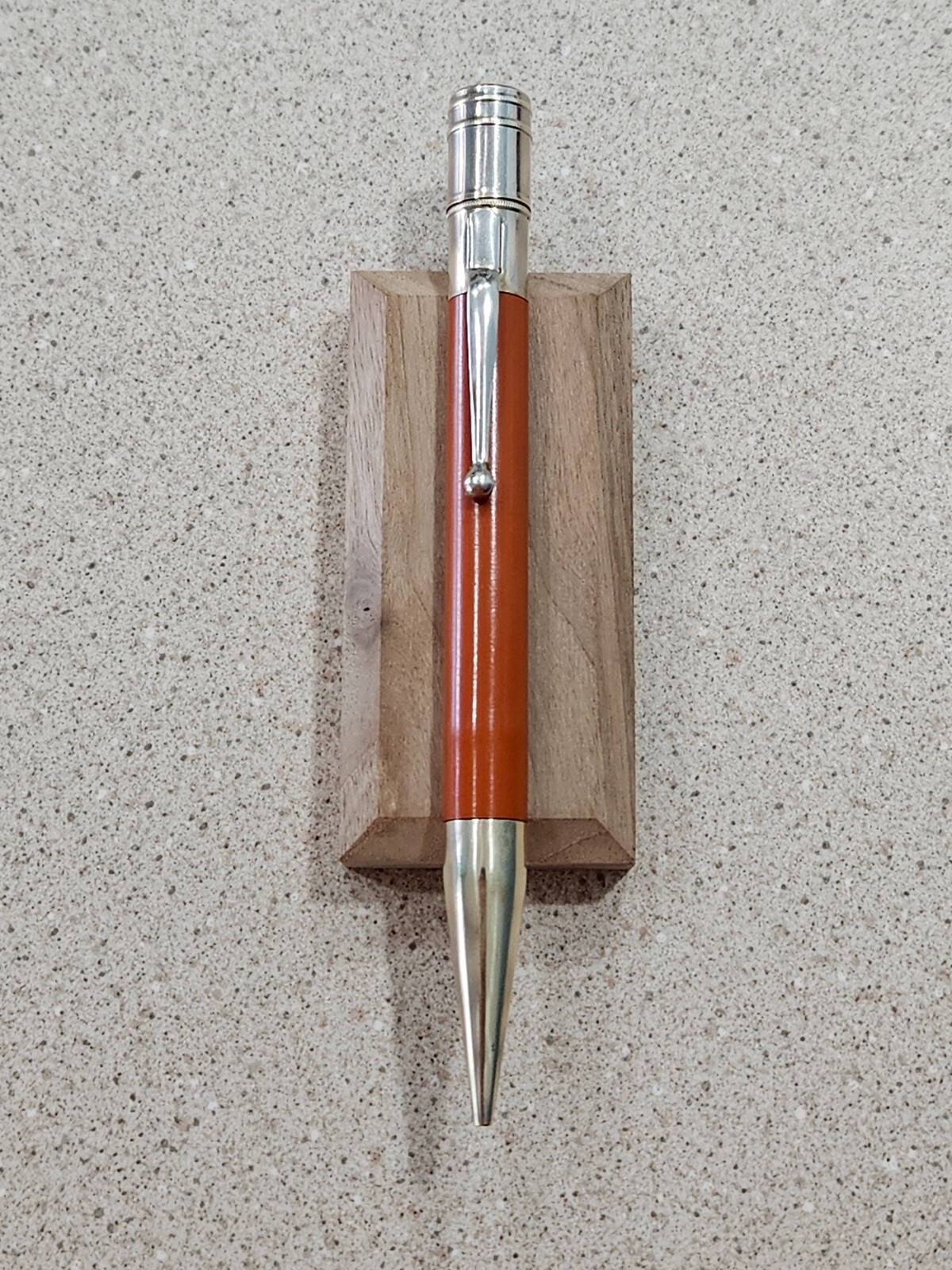 Vintage Unbranded Orange 5 Inch Long Mechanical Pencil & Eraser- Working