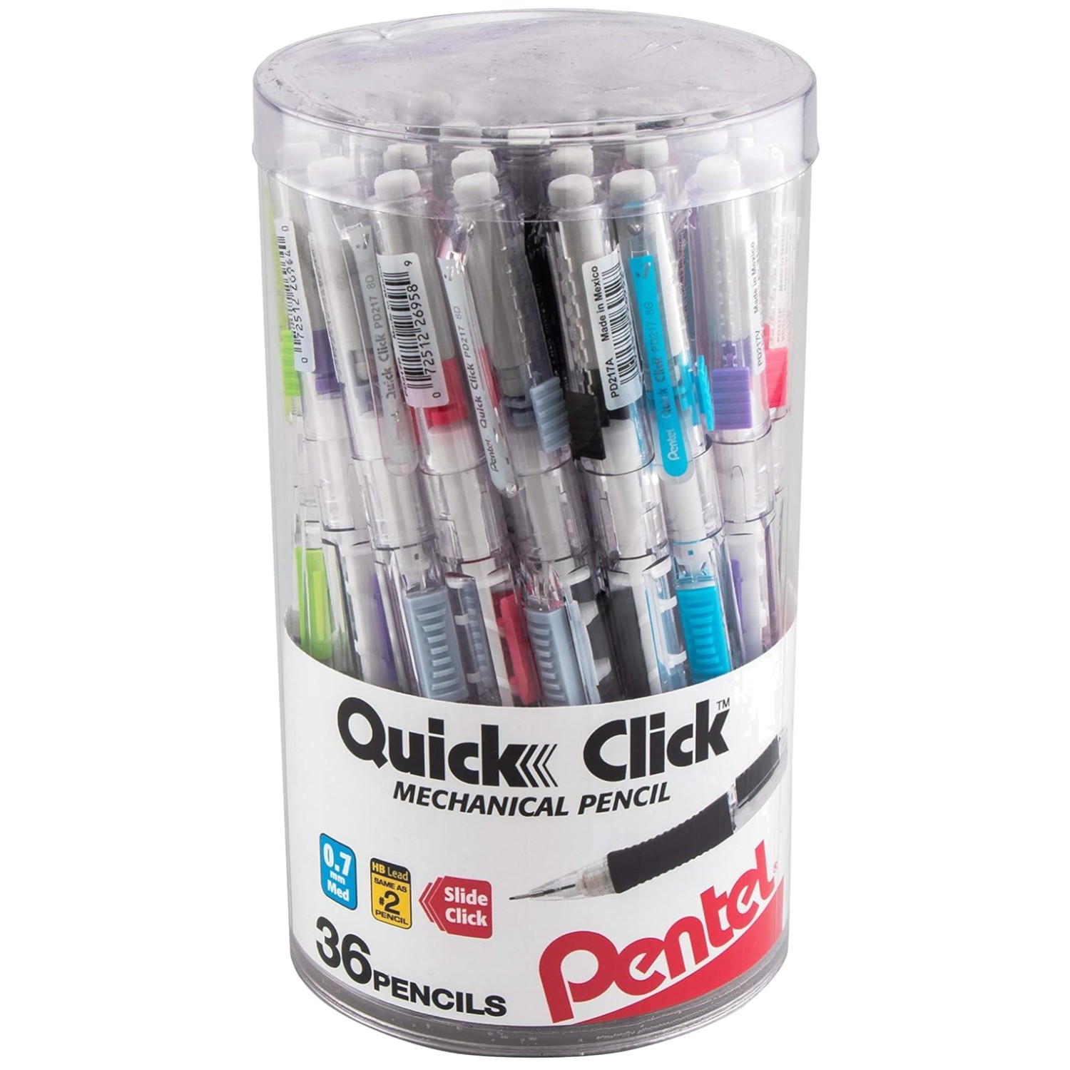 Penndel Quick Click Side-Advance Pencils, 0.7mm, 36-Pack