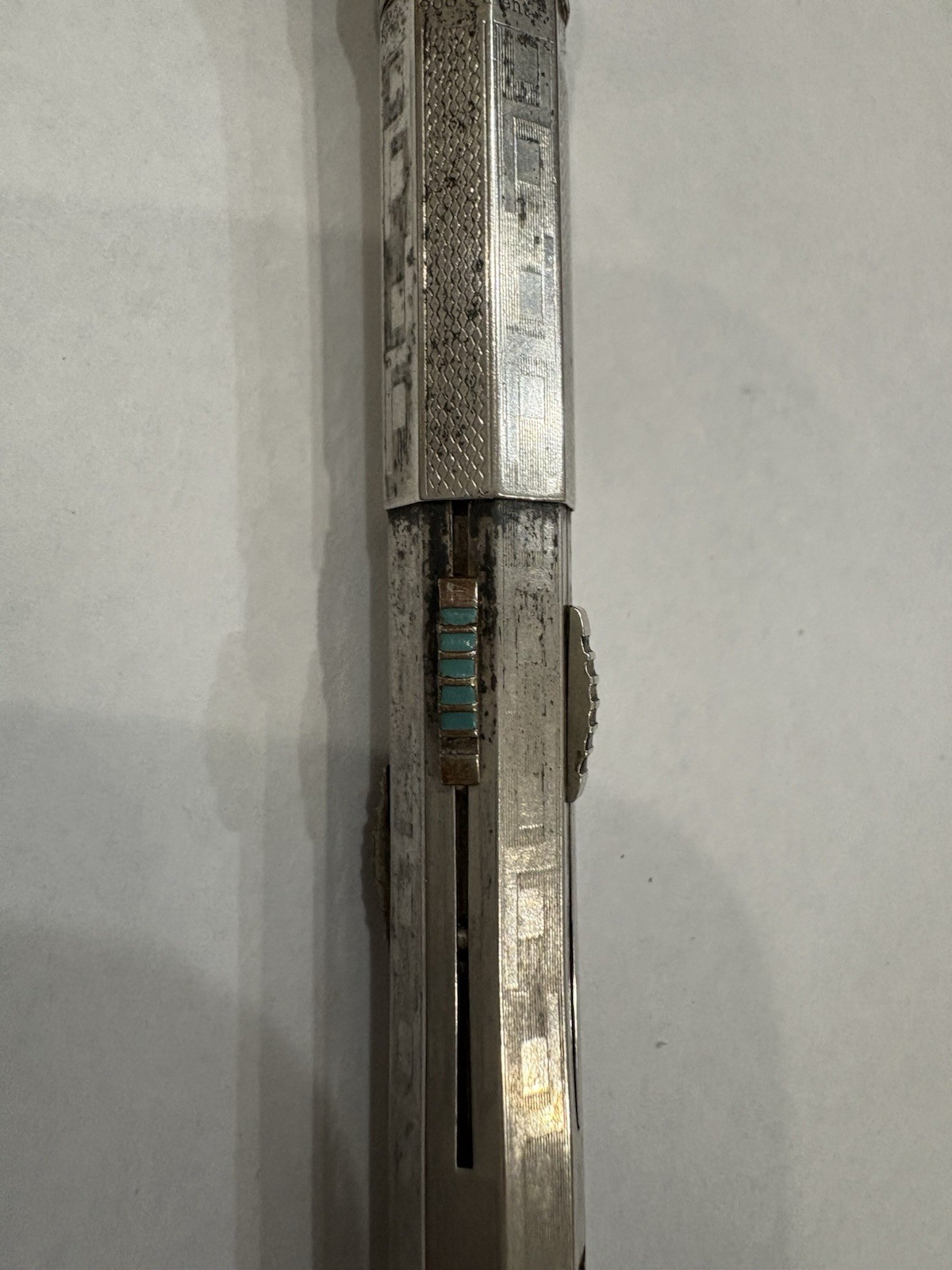 Antique 900 Silver 23.095g Ornate Mechanical Pin Marked 900