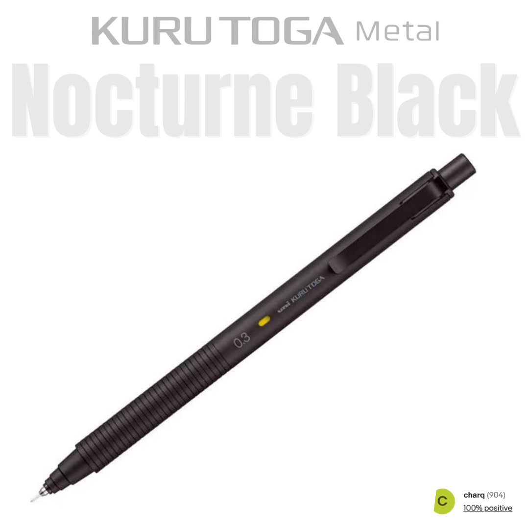 Kuru Toga Metal Nocturne Black 0.3mm Mechanical Pencil -NEW-