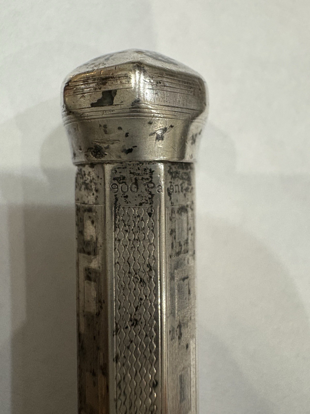 Antique 900 Silver 23.095g Ornate Mechanical Pin Marked 900