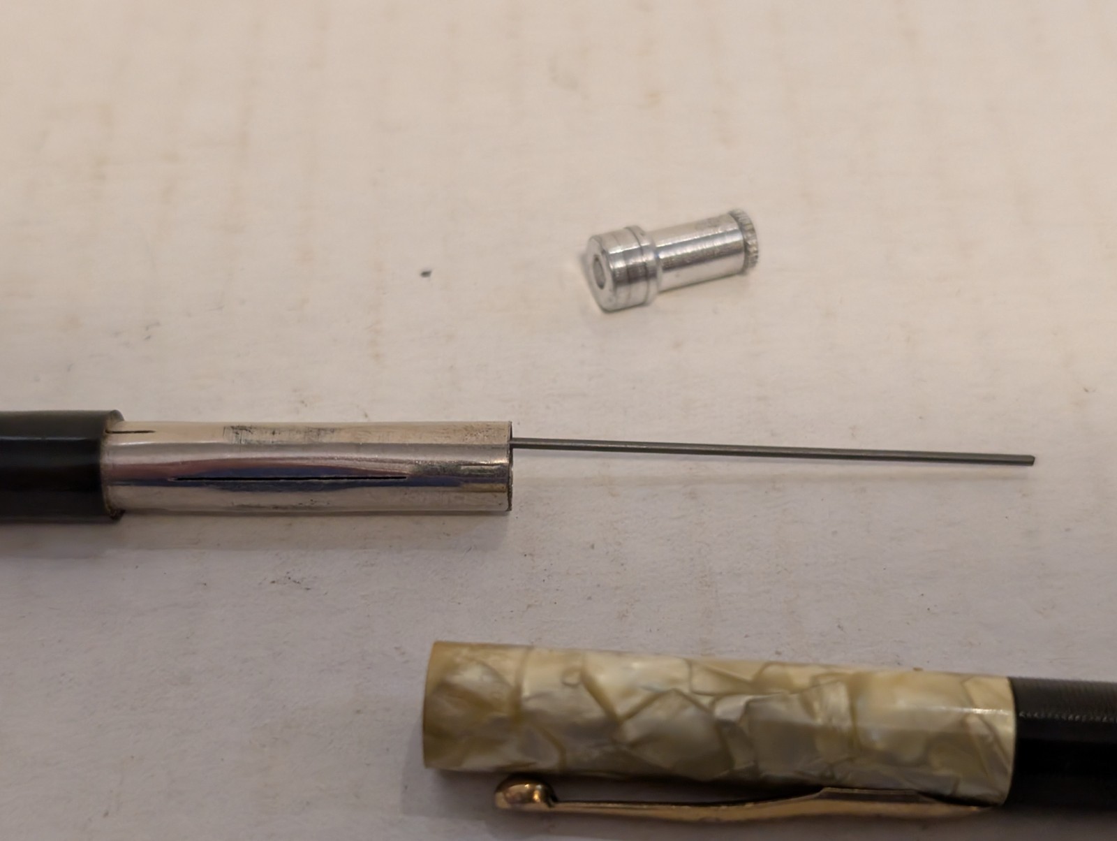 Vintage Sheaffer Mechanical Pencil – Black Gold Marbled Faux Pearl Parts/Repair