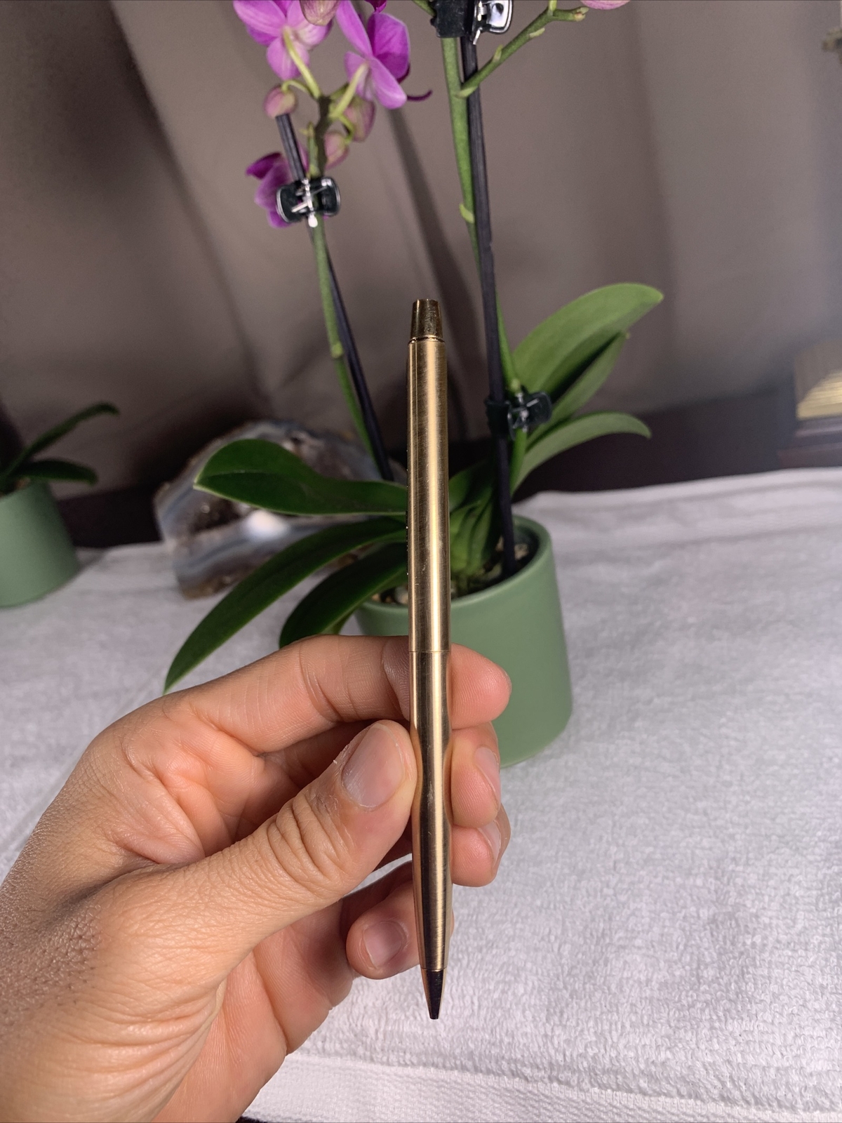 Vintage Gold Plated PAPERMATE twist Mechanical Pencil RARE Red Maple Leaf