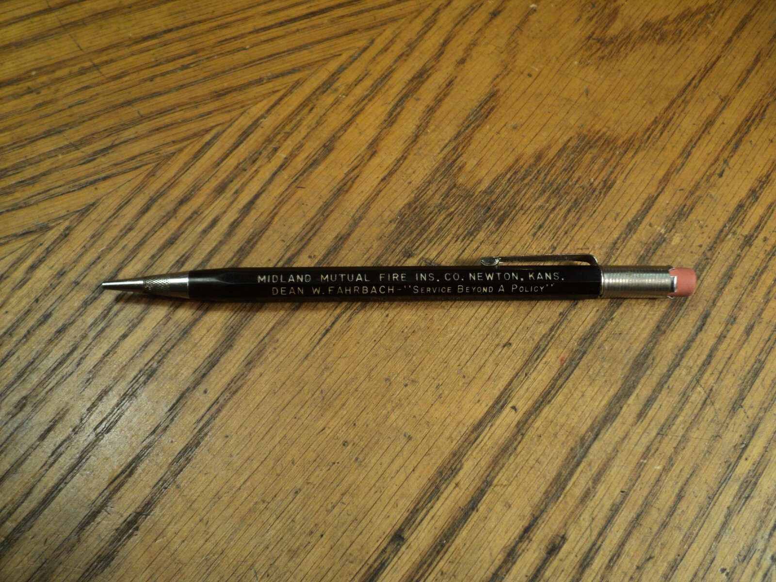 Vintage Durolite Mechanical Pencil Midland Mutual Fire Ins Co 5-1/2″ Long