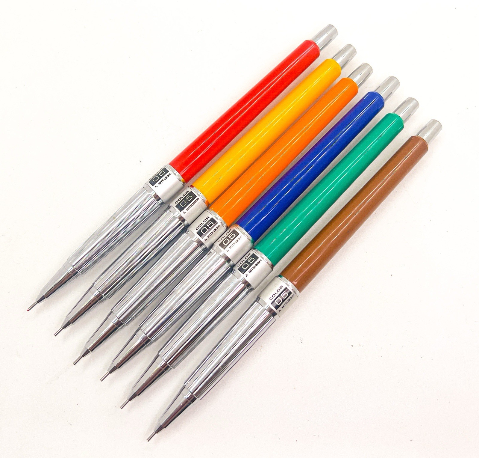 MITSUBISHI Color mechanical pencil 6pcs set Red Yellow Orange Green Blue Brown